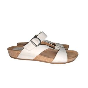 Euro Soft By Sofft Women's Sandal White Adjustable Strap Slingback Shoes sz 10 M